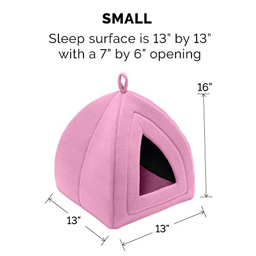 Furhaven Small Cat Bed Polar Fleece Foldable Pet Tent, Washable - Cotton Candy Pink, Small #TOP1