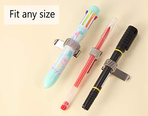 5 Stk horizontale & 5 Stk senkrechte Stifthalter aus Edelstahl Stifthalter mit Federring an der Tasche Halter oder Clips für Taschenstift Bleistift Markierungen Klemmmappe Klemmbrett