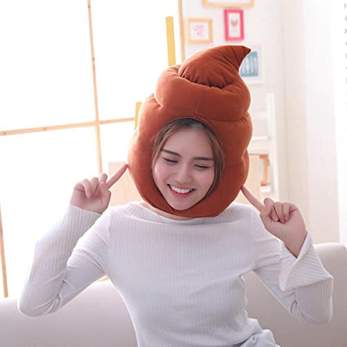 haozaikeji Funny Party Hat Adult Plush Poop Hat Novelty Fancy Dress Secret Santa Hat for Photoshoot Stage Performance Christmas Halloween Party Joking Gift