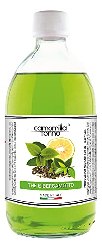 Ricarica profumo 500ml. in 25 fragranze per diffusore a bastoncini. Italy. Fiori Frutti Diffusore per ambienti 500 ml."Camomilla" (the e bergamotto)