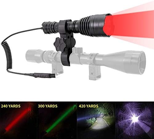 Odepro KL41 Plus Torch for Hunting Long Range Hunting Torch Red Light Hunting Torch Green Light Hunting Torch IR850 Light Hunting Torch with Red Green White IR850 Light for Hunting