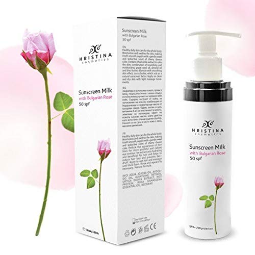 573 - Leche con aceite de rosas búlgaras 50 SPF producto natural...