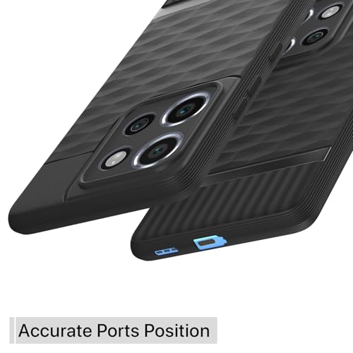 Image of Pikkme Back Cover for Moto Edge 50 Neo 5G Camera Protection 3D Hexa Cube Design Silicone Protective Bumper Case (Black)