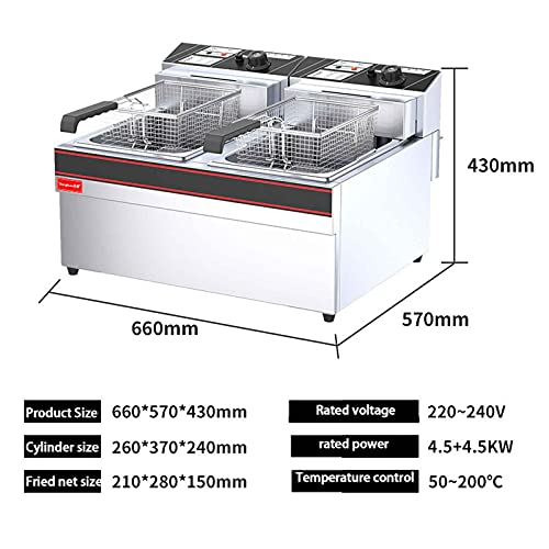 TreeSouth Kommerzielle Elektrische Fritteuse Großraum-Pommes-Frites-Maschine, 60-200°c Temperaturregelung, Fünf-Ring… – Bild 3