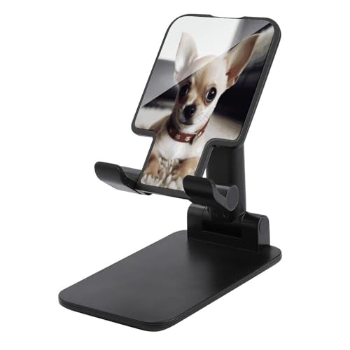 Support pliable pour téléphone motif chihuahua réglable pour bureau et smartphones iOS Android