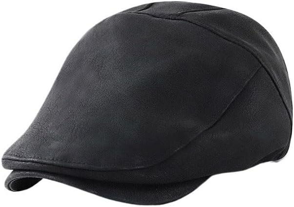 Vintage British PU Newsboy Cap Literary Artist's Hat Unisex Beret Versatile Casual Headwear