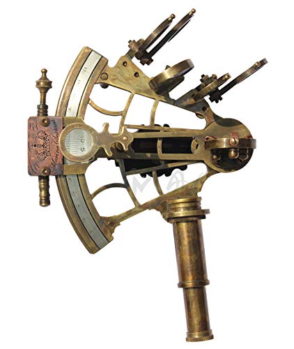 Marine Art Handicrafts '' Brass Sextant With Compass For Birthday, Wedding, Baptism, Mother's Day, Father's Day, Partner, Best Man, Anniversary, Farewell, Graduation, C-3082 #TOP5
