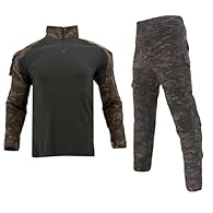 ➤Material: Men's Tactical Suit made of Polyester and Cotton. Moisture-wicking fabric can wick sweat from the body, dry fast, keep you dry and comfortable when army training. The shirt’s body fabric is much lighter than the arms, making it highly brea...