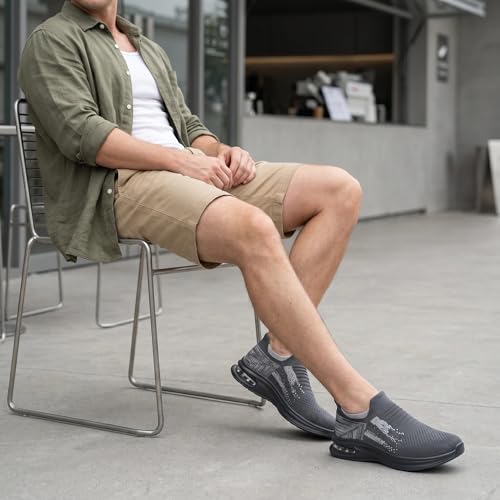 Image of vibdiv Shoes for Men Sock Sneakers Pull-on Casual Lightweight Breathable Comfortable
