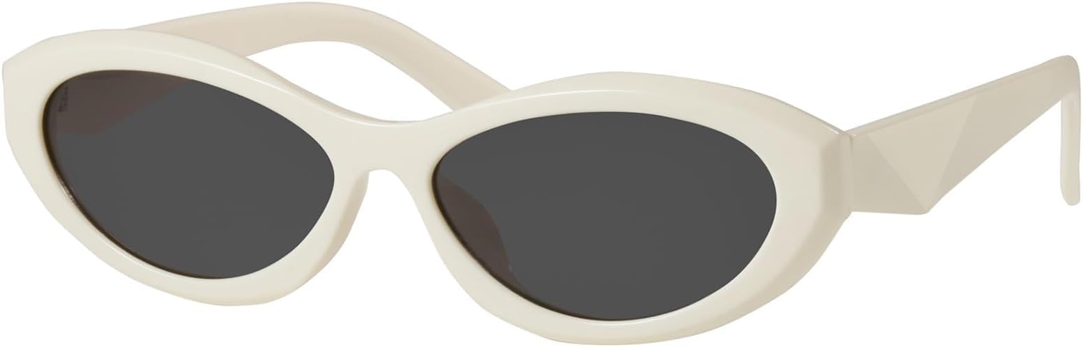 mosananaRetro Oval Sunglasses for Women Vintage 90s Cat Eye Narrow Skinny Sunnies MS52372