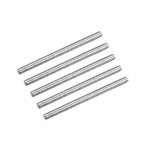 sourcing map Totalmente Roscada Varilla M4 x 55mm 0,7mm Rosca Paso 304 Inoxidable Acero Derecha Mano Roscadas Varillas Barra Pernos Paquete de 5 Cover