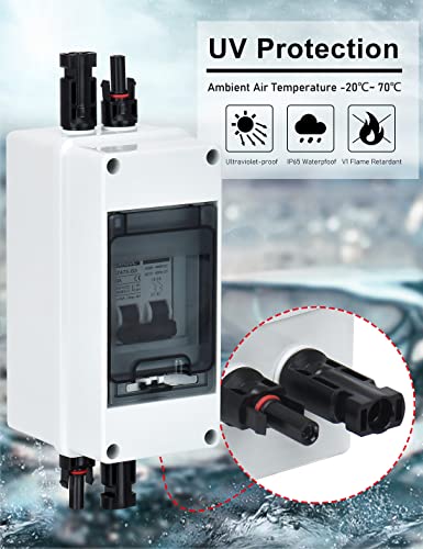 Dihool 10 Amp Solar Disconnect Switch, Miniature Circuit Breaker With Din Rail Enclosure Outdoor Box For Solar Panels #TOP4