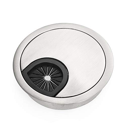 Hylotele Oeillet de Bureau - Oeillet de Bureau 60Mm pour Organisateur de Fil Bureau de Bureau Gromet en Alliage de Zinc Fil Câble Trou Couvercle Oeillet Cover