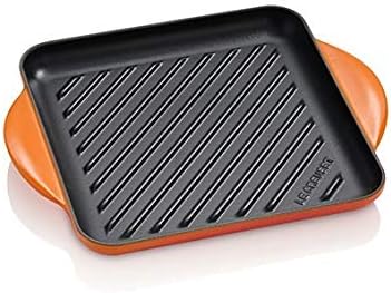 Le creuset - le creuset grill/bistecchiera quadrata tradition con rivestimento antiaderente cm. 24x24 colore arancio 20205240900460