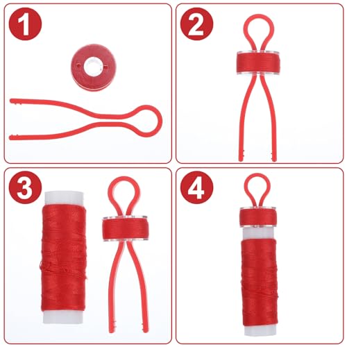 CIATBYYJ 100 Stück Spulenhalter Clips, Kunststoff Spulenfadenhalter, Bunte Spulen Faden Spule Klemmen, Nähgarn Spulen Clips, Nähmaschine Zubehör zum Halten von Halten Spule Faden Schwänze(7 Farben)