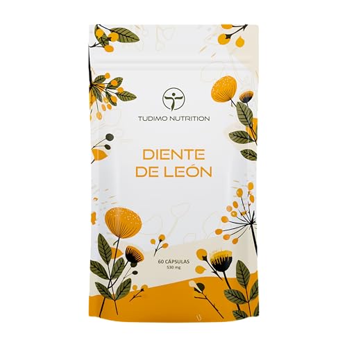 Diente de León Vegan 530 mg de Extracto de Raíz de Taraxacum officinale - 60 Cápsulas (2 Meses) de Desintegración Rápida, 530 mg de Dandelion Extract Vegana Polvo Suplemento Puro