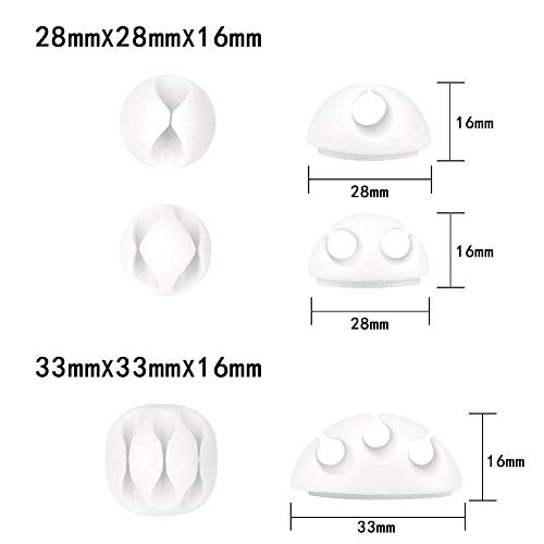 12 Pieces Cable Clips Viaky Adhesive Silicone Desktop Cable Organizer Desk Management System Clips Wire Holder For Computer, Electrical, Charging Or Mouse Cord Holder,Multi-Color #TOP5