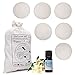 Novità Set Completo Palline per Asciugatrice Antipiega Profumate Olio essenziale Ecologico Ammorbidente Naturale Profumatore Fresco Bucato Levapelucchi (6 palle XL +1 Muschio Bianco 10 ml)
