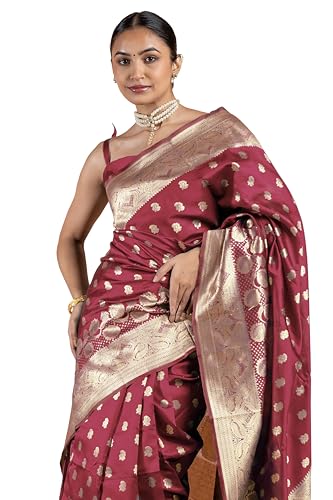 Image of Subham Women Saree Chandrakor Paithani Silk Cotton | Soft Daily Wear Golden Zari Sari with Unstitched Blouse