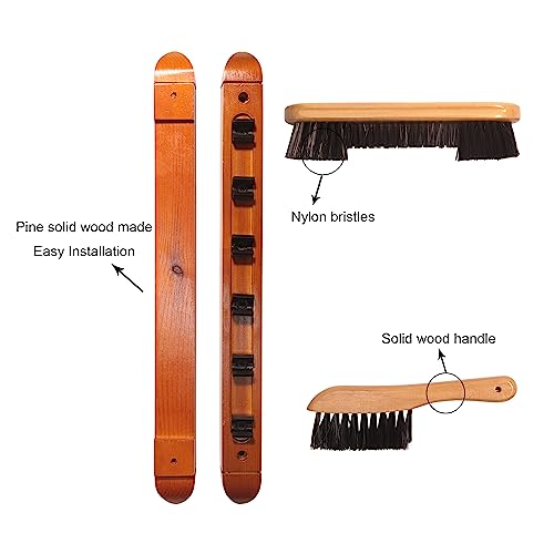 ISPiRiTo Pool Table Accessory Kit Premium Billiard Acc Kit Professional Billiards Equipment Deluxe Snooker Parts - 58 Inch Maple Pool Sticks 2-1/4 Inch Billiard Balls Set Bridge Stick w/Head Brush - Thumbnail 6