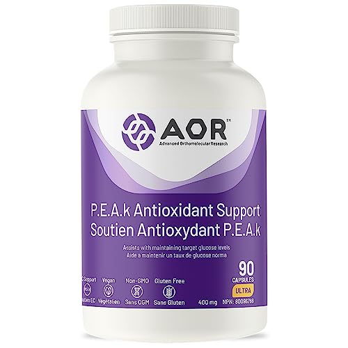 AOR P.E.A.k Antioxidant Support 400mg, 90 Capsules 30-Day Supply – Featuring R-Alpha Lipoic Acid & Palmitoylethanolamide (PEA), Supports Glucose Metabolism, Comfort & Mobility, Vegan & Non-GMO Formula