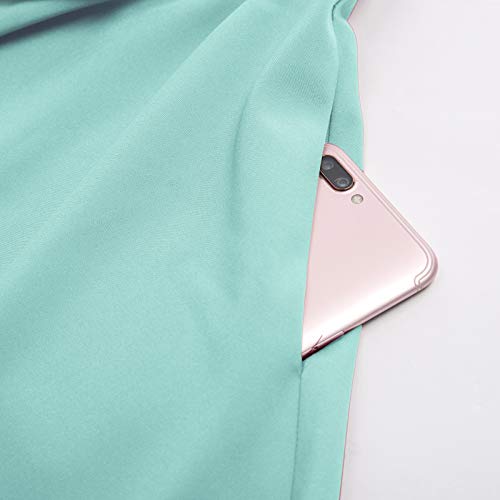 Belle Poque High Waist Flared Skirt Mint Green Midi Skirt With Pocket Size Xl #TOP3