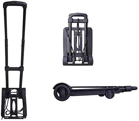 Lightweight Portable Folding Travel Trailer Cart - Multifunctional Hand Trolley for Easy Mobility, Shopping & Storage - Compact Black Luggage Carrier