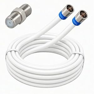 Fritz!Box 6690 Cable Router Netzwerk Anschlusskabel Deluxe Premium 8K Cabelcon Schnellstecker + Verbinder Weiss 10 Meter