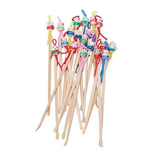 Ruitutedianzi Bamboo Japanese Doll Ear Wax Pick Spoons Earwax Remover 20pcs