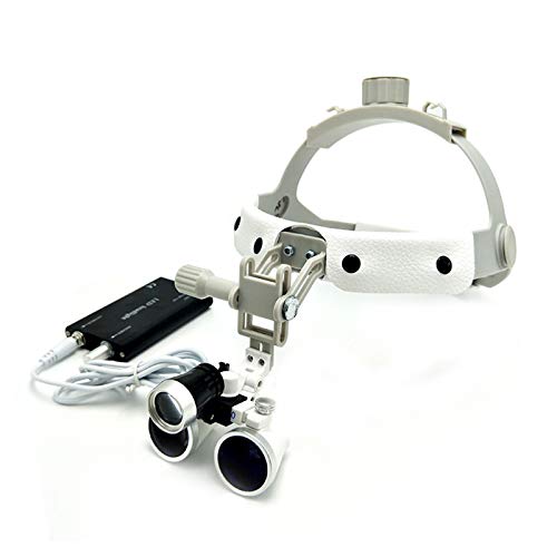 YZJYB Loupes Binoculaires Dentaires 3.5X Lunettes à Loupes Dentaires Chirurgicaux Médicaux avec Lampe Frontale LED, pour Cerveau Opération D'anastomose Vasculaire
