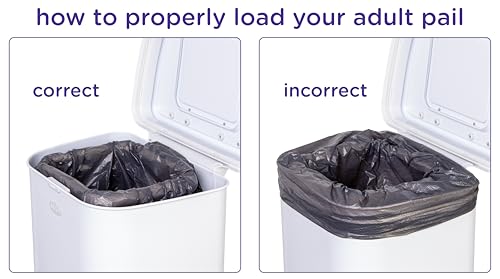 Image of Ubbi Adult Diaper Pail, Stainless Steel Odor Locking, No Special Bag Required, Awards-Winning, Modern Design, White