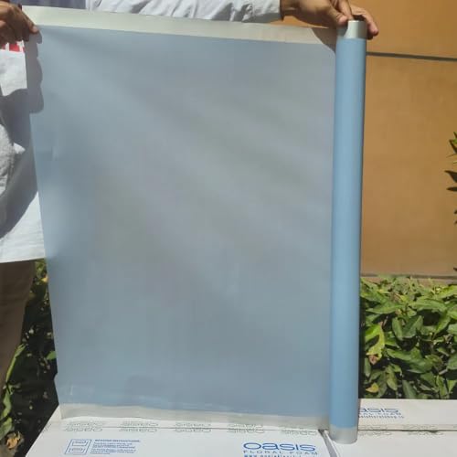 Image of Oasis Gift Wrapping Frosted Cellophane Roll For Multipurpose Hamper Packaging & Flower Bouquet Wrapping 80cmx25mtr 1 No Frosted Film Roll (w) Blue Silver)