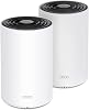 TP-Link Deco PX50 2-Pack, AX3000+G1500, 1 GHz CPU, Powerline/Mesh, Artificial Intelligence Support, Gigabit Ports, Connectivity Up to 150 Devices, Coverage Up to 420 m², Powerline Mesh WiFi 6 System