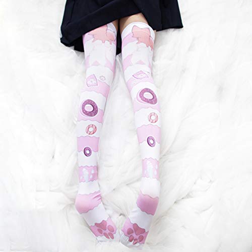 1 Par Moda Cosplay Meias Altas Da Coxa Meias De Coxa Para Cosplay De Halloween De Natal Meias De Can