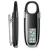 AMIR 3D Pedometer, Step Counter for Walking with Removable Clip and Spring Carabine, Portable Accurate Step Tracker for Men Women Kids Adults Seniors