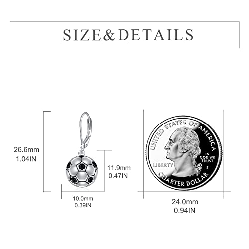 Soccer/Volleyball Earrings for Women Sterling Silver Ball Earrings Gifts Hypoallergenic (soccer)4