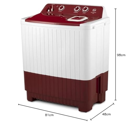 Image of BPL 7 Kg 5 Star Semi-Automatic Top Loading Washing Machine, Maroon Red, BWS-N70EASMD