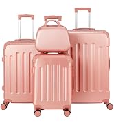 LEADZM Set De 4 Valises Voyage Avec Vanity Case - ABS Robuste, Roulettes 360° Et Cadenas - Gris Foncé