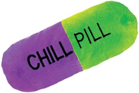 Rockin Chill Pill Throw Plush Pillow 11" x 4" Soft and Plush Decor Kids Pillow and Novelty Pillow, Throw Pillows for Kids Room, Funny Pill Gifts (Blue & Orange) image 4