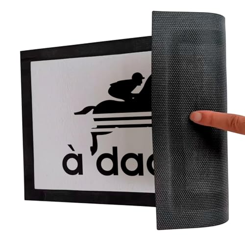 Paillasson gris A Dada Cheval cadeau original equitation 75x50cm