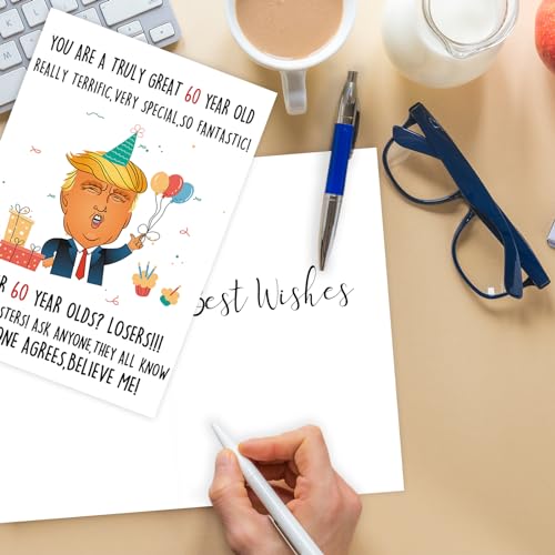 image for Missonemi Funny Trump 60th Birthday Cards for Men Women, Trump Happy 6