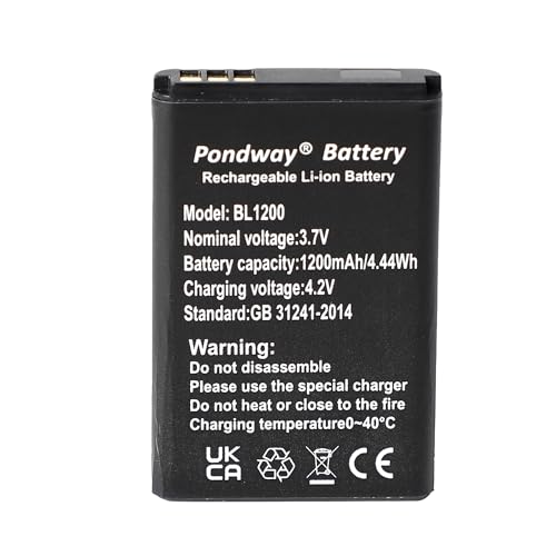 Fuworance Bateria zapasowa 1200 mAh, 3,7 V, 4,44 Wh BL1200, kompatybilna z Thomson SEREA 51, 61, akumulator litowo-jonowy, akumulator do telefonu z narzędziem do naprawy