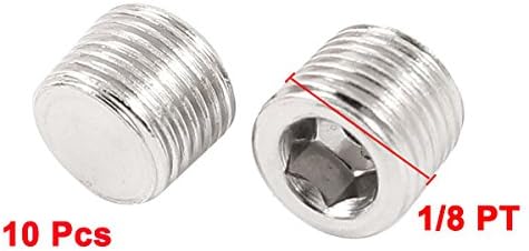 Sourcingmap 1/8PT Male Thread Pneumatic Pipe Hex Head Cap Fuel Fitting 10 Pcs - Image 3