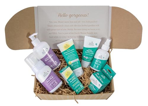 Image of Earth Mama Baby Love Gift Set, Newborn Essentials, Baby Skin Care Products, Natural Infant Health Kit, 8-Piece Set
