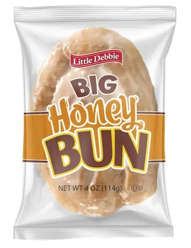Little Debbie Big Glazed Honey Buns 4oz, 1 Caddy (12 Individually wrapped vending packs)
