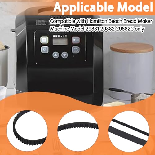 Bread Machine Replacement Belt - Compatible with Hamilton Beach Models 29881, 29882, 29882C - Drive Strap for Bread Maker Parts & Accessories