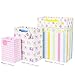 12 Pcs Baby Gift Bags, Large, Medium and Small Gift Bags Assortment for Baby Shower, Birthday, Parties, Baby Girl, and Baby Boy (Assorted Sizes)