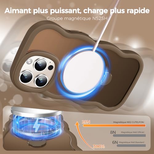 Coque Wave iPhone 14 Pro antichoc avec béquille magnétique compatible magsafe