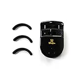 Eyelash Curler - Plastic Eyelash Curler with Refill Pad, Durable Spring Loaded Natural Lash Curler – No Pinch Design for Eye Safety & Stunning Eyelashes (Black)