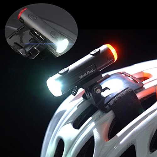 Bike Helmet Light for Night Riding, Wind&Moon Bicycle Helmet Lights 360° Angle Bright Wide, Rechargeable Helmet Mount Light with Gopro Mount Waterproof Mountain Bike Helmet Lamp Light